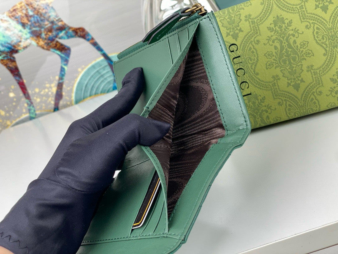 Double J Bronze Metal Folding Clip Wallet