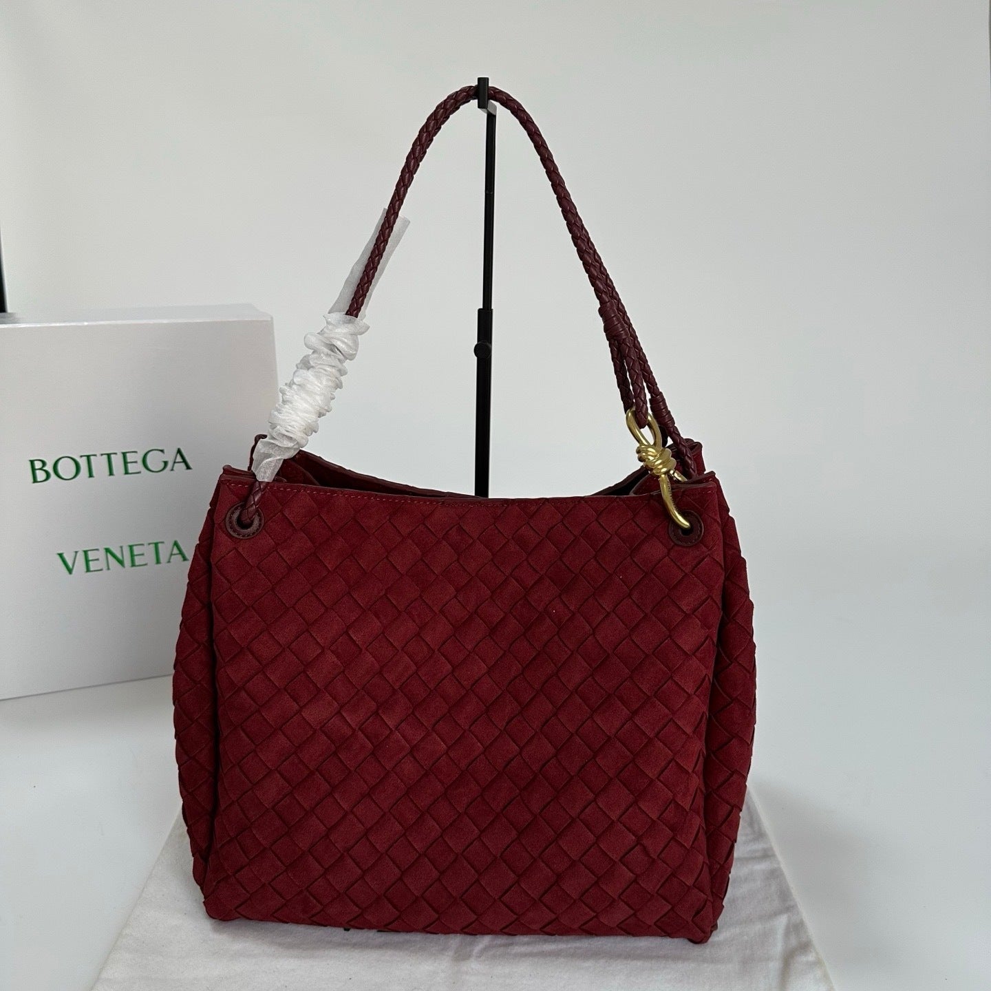 Soft Suede Parachute-Style Woven Bag