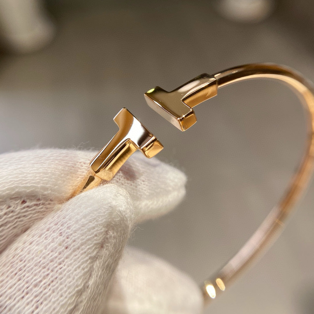 T-Brand Double T Open Cuff Bracelet