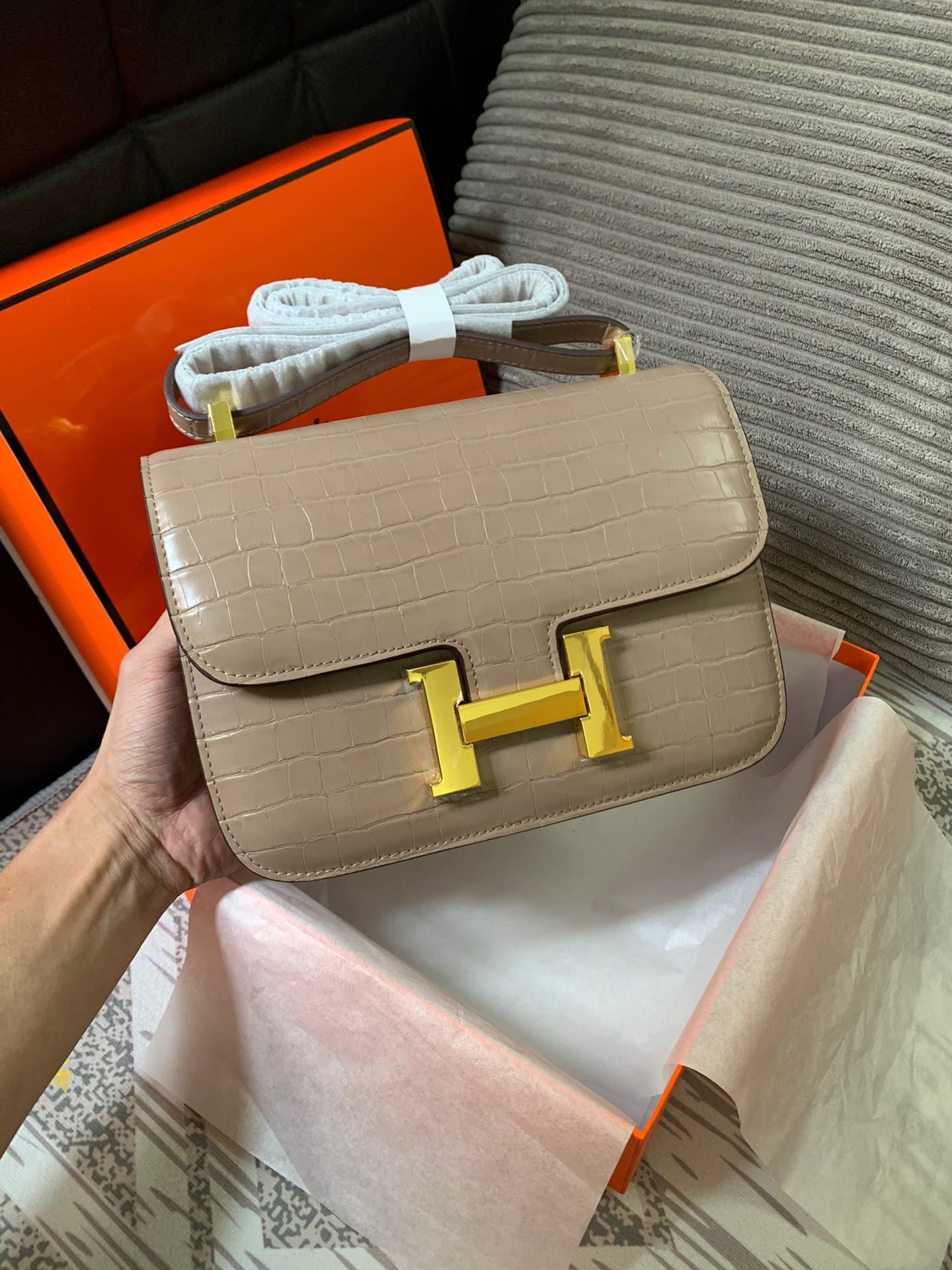 Crocodile-Patterned Bag from the Constance Collection