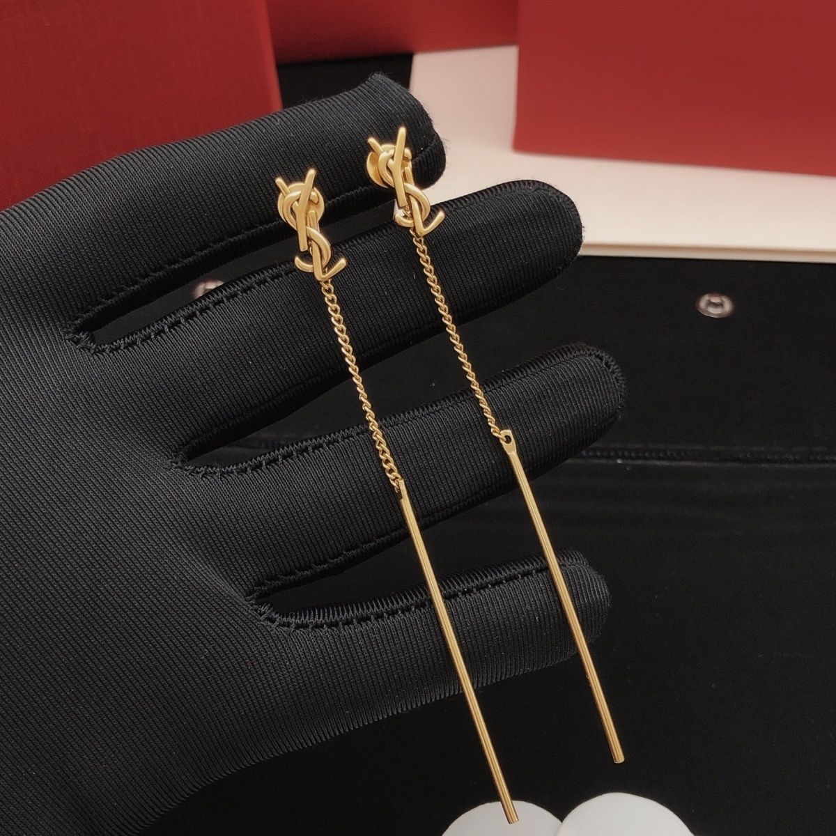 Gold Drop Chain Earrings