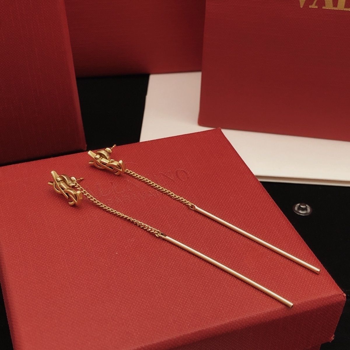 Gold Drop Chain Earrings