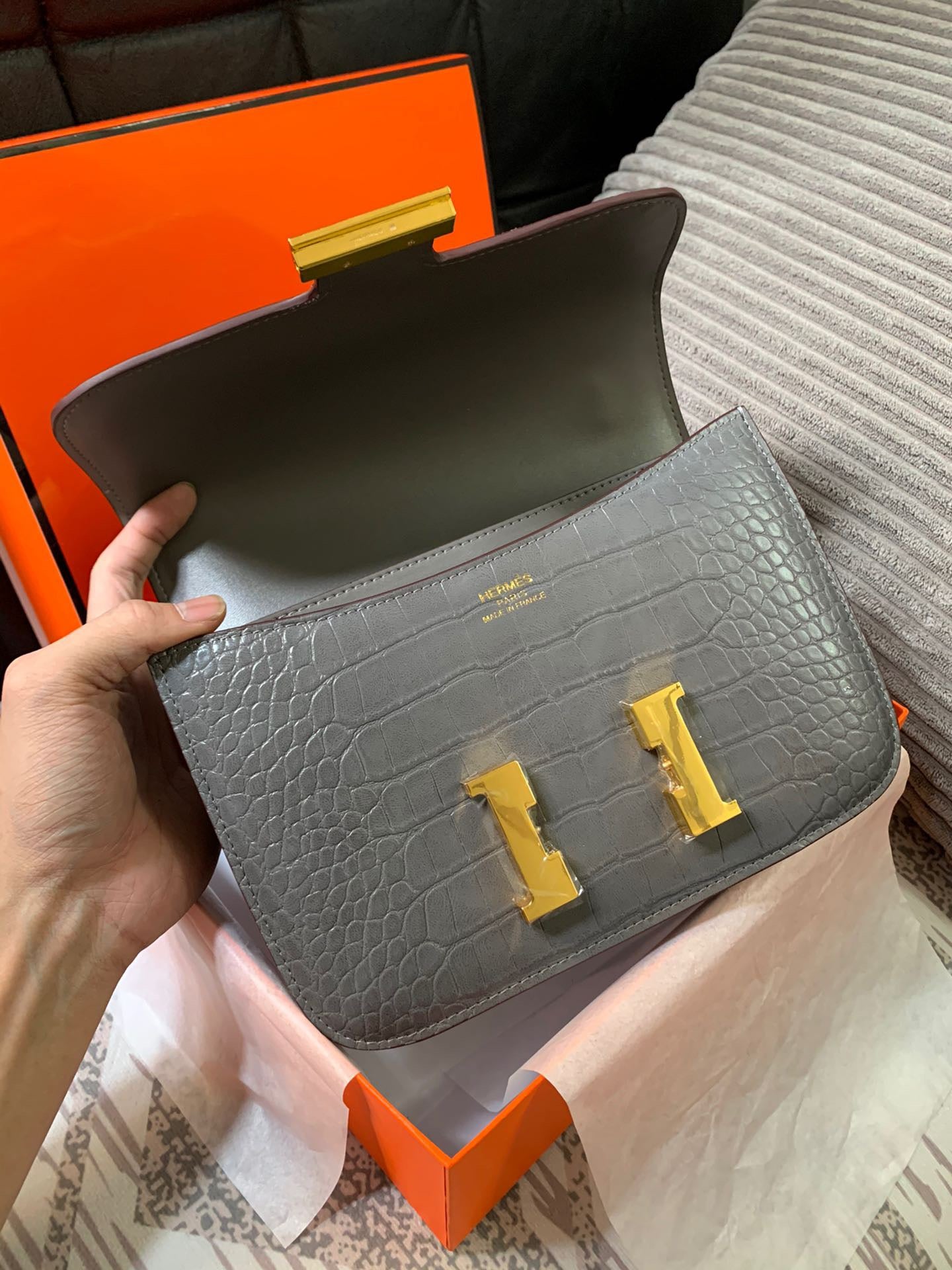 Crocodile-Patterned Bag from the Constance Collection