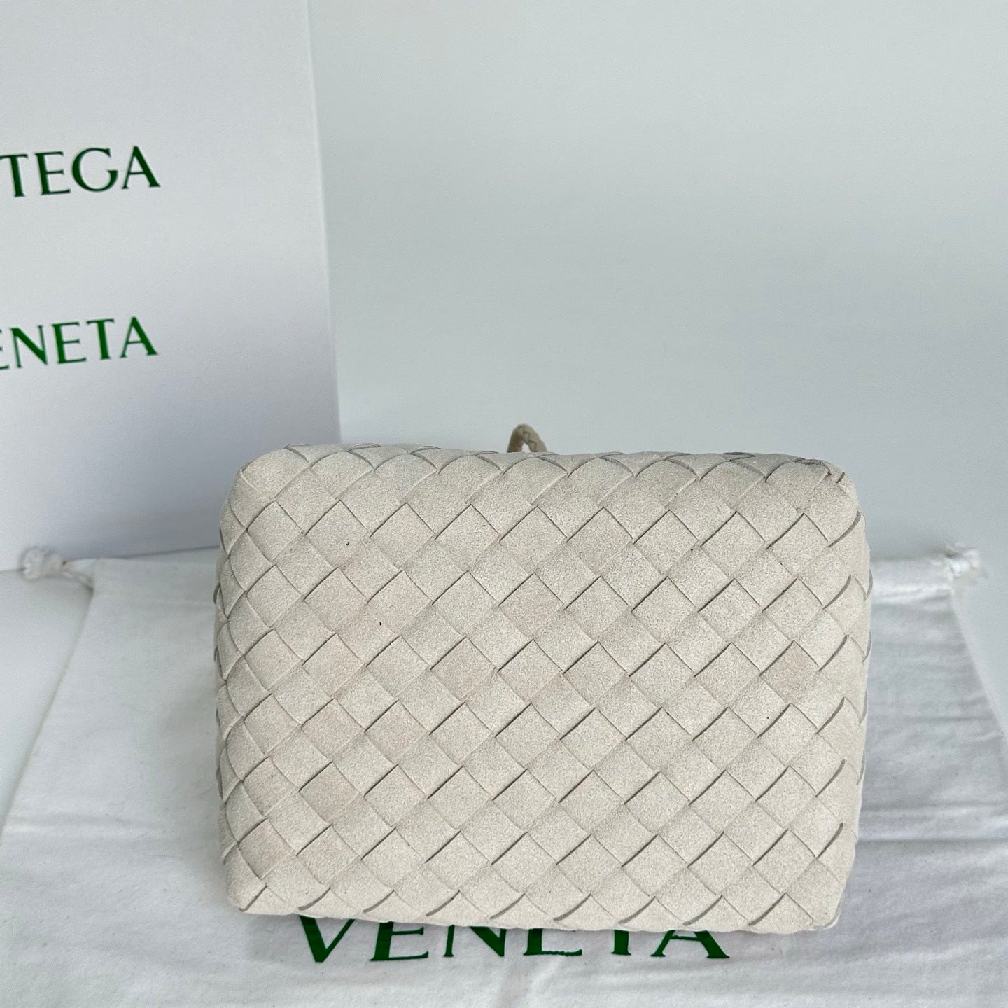 Soft Suede Parachute-Style Woven Bag