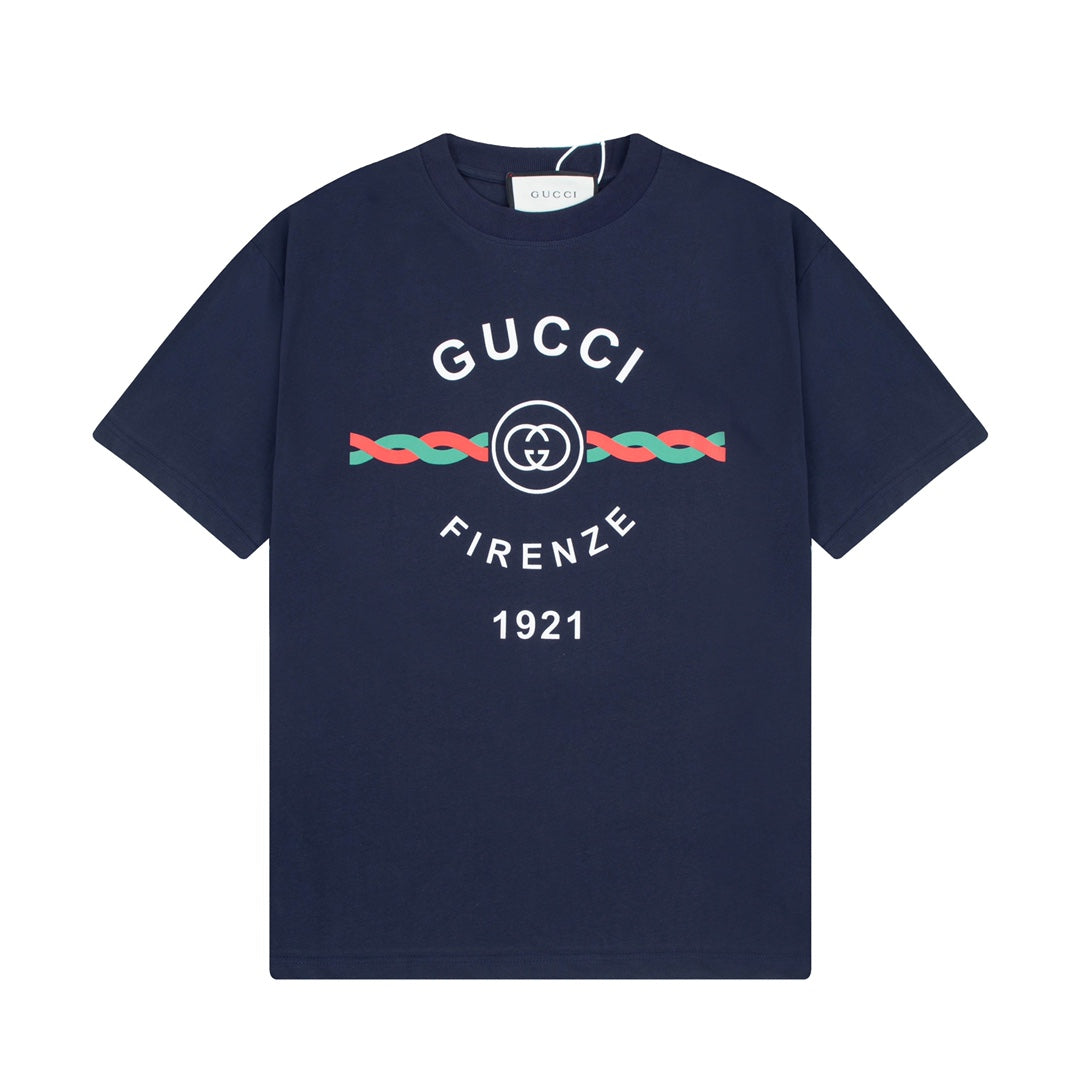 “Firenzc 1921” Double-G Print Short Sleeve T-Shirt