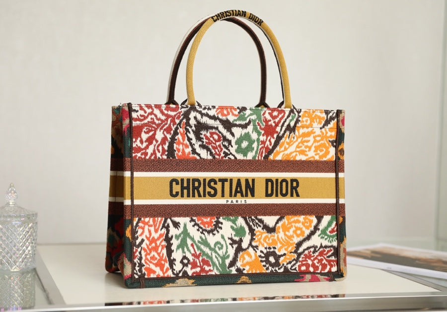 Embroidered Oblique-Style Tote