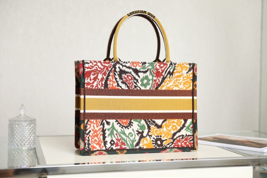 Embroidered Oblique-Style Tote