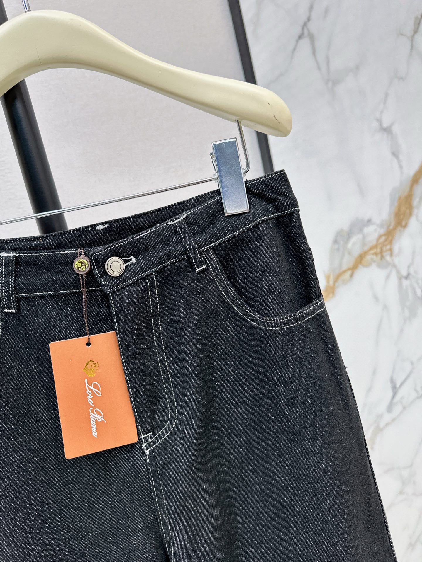 Two-Piece Contrast Stitch Denim Set – Vest & Pants