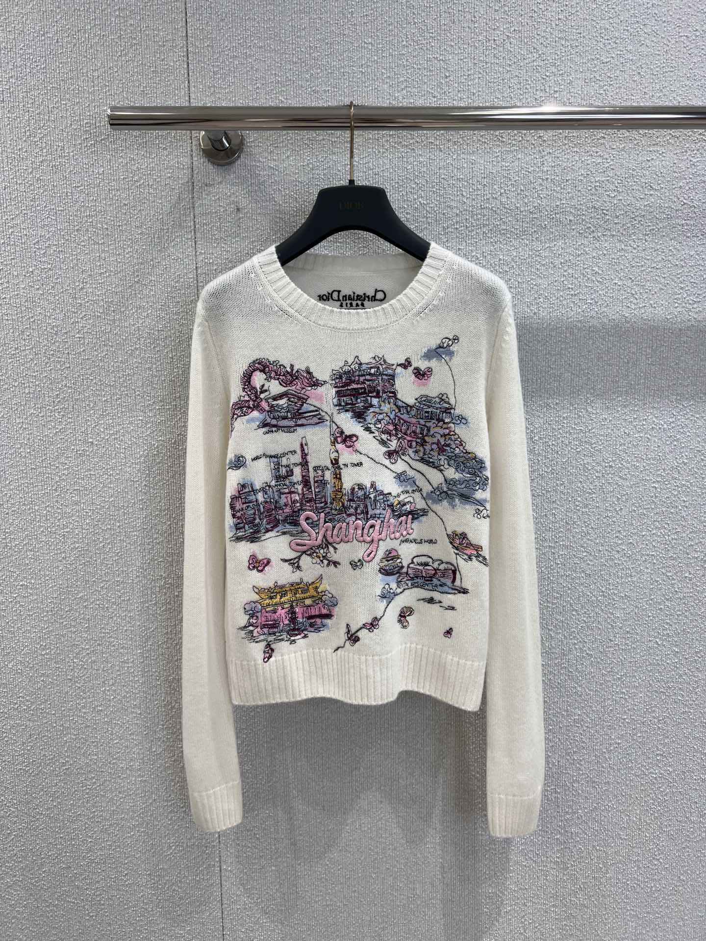 Embroidered Cashmere Knit Sweater  (Premium Quality)
