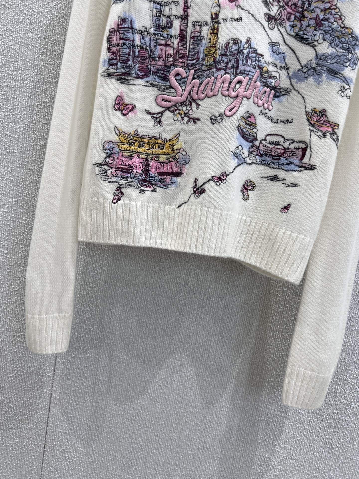 Embroidered Cashmere Knit Sweater (Premium Quality)