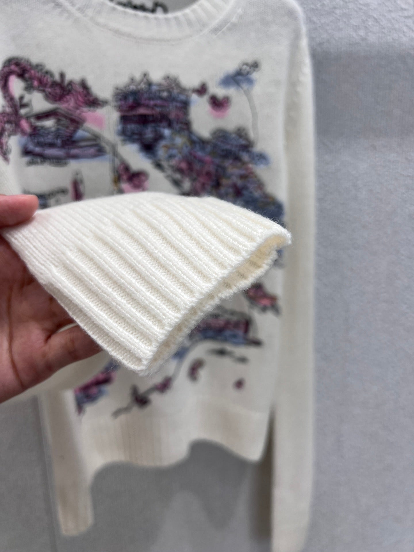 Embroidered Cashmere Knit Sweater  (Premium Quality)