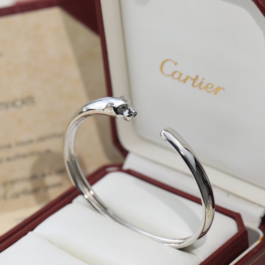 Bold Panther Bangle – No Stone Version