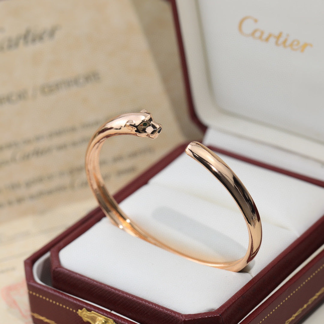 Bold Panther Bangle – No Stone Version