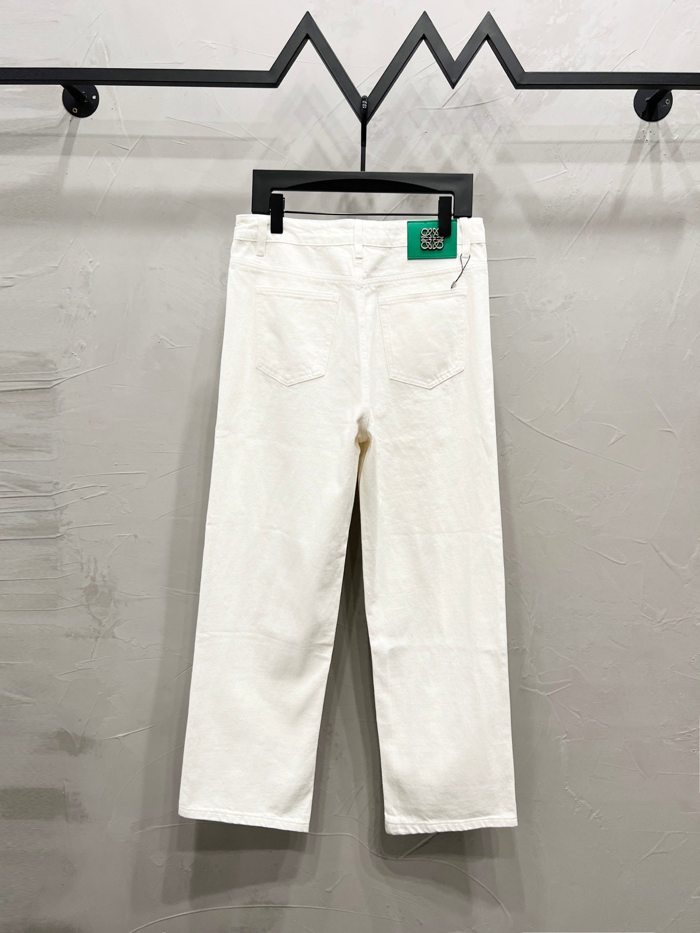 Unisex Printed Zip Straight-Leg Pants – White