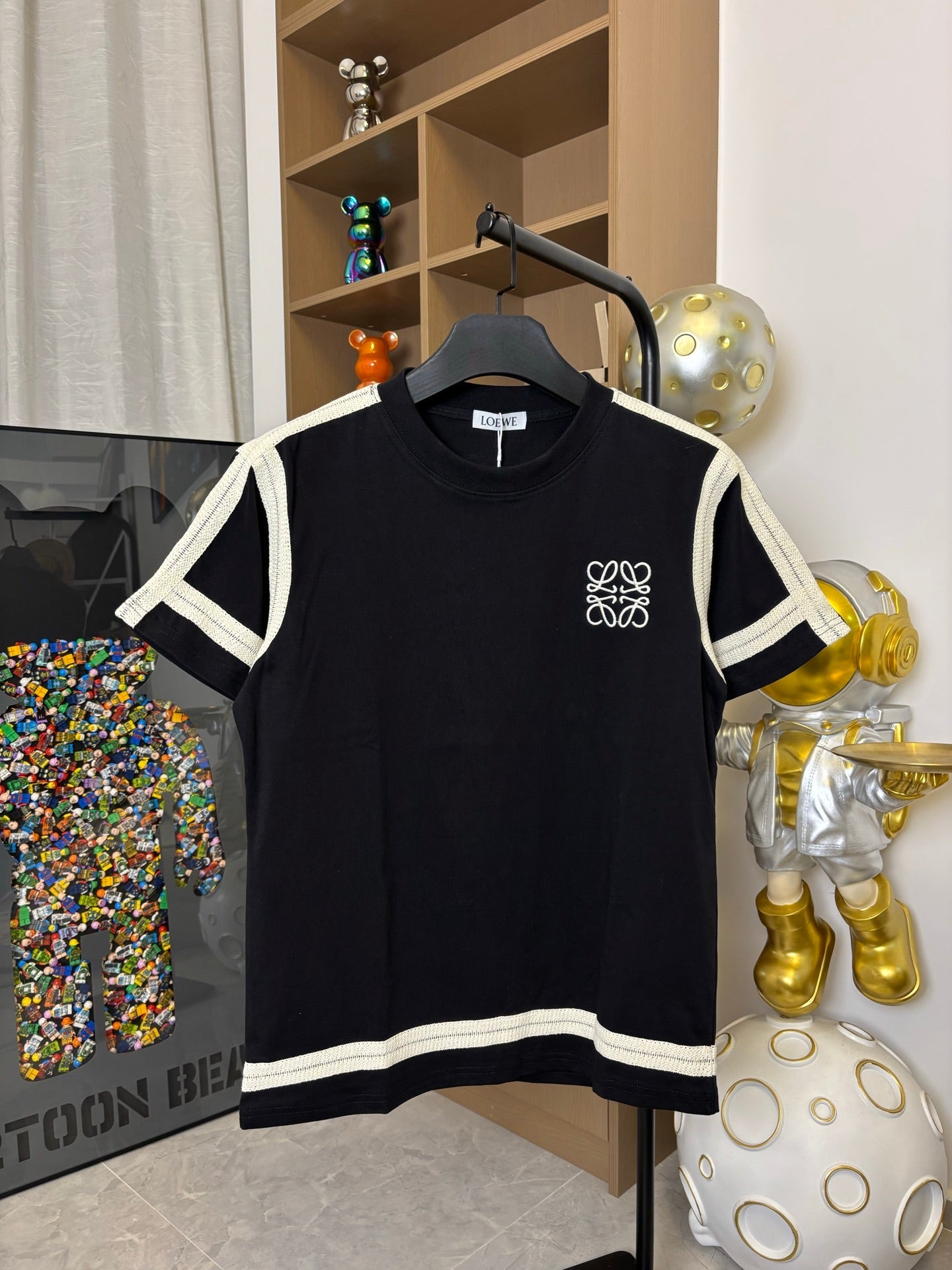 Unisex Embroidered Logo T-Shirt – Woven Trim Detailing