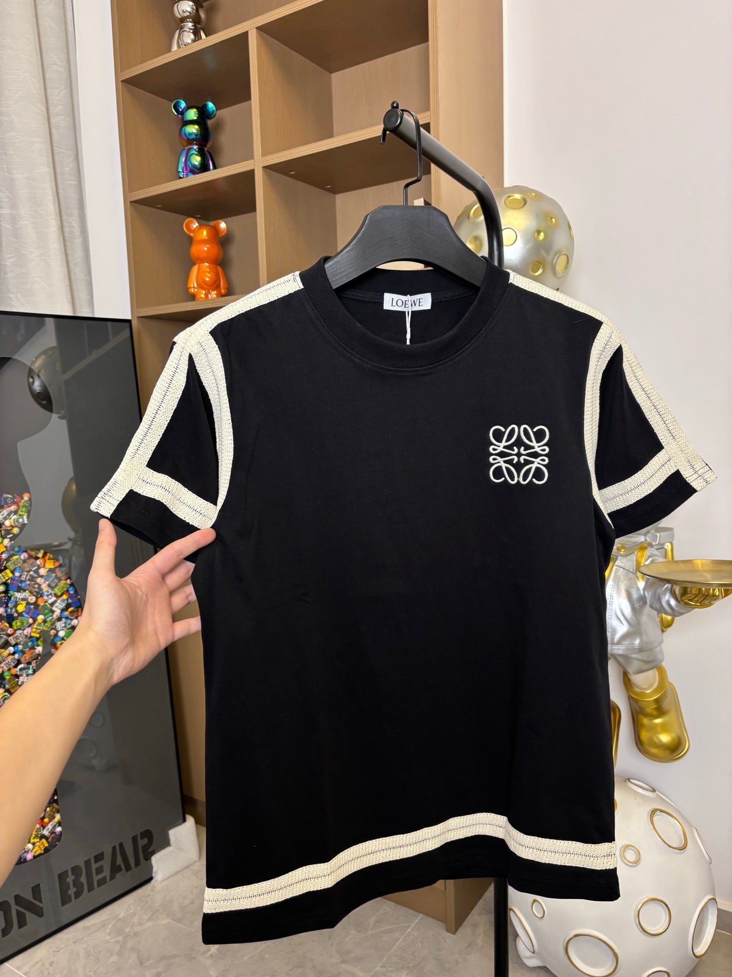 Unisex Embroidered Logo T-Shirt – Woven Trim Detailing