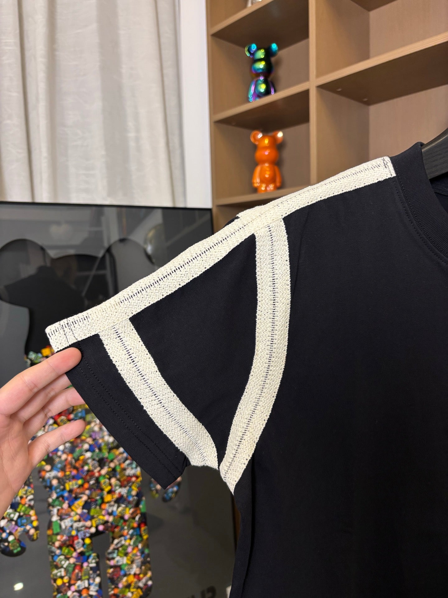 Unisex Embroidered Logo T-Shirt – Woven Trim Detailing