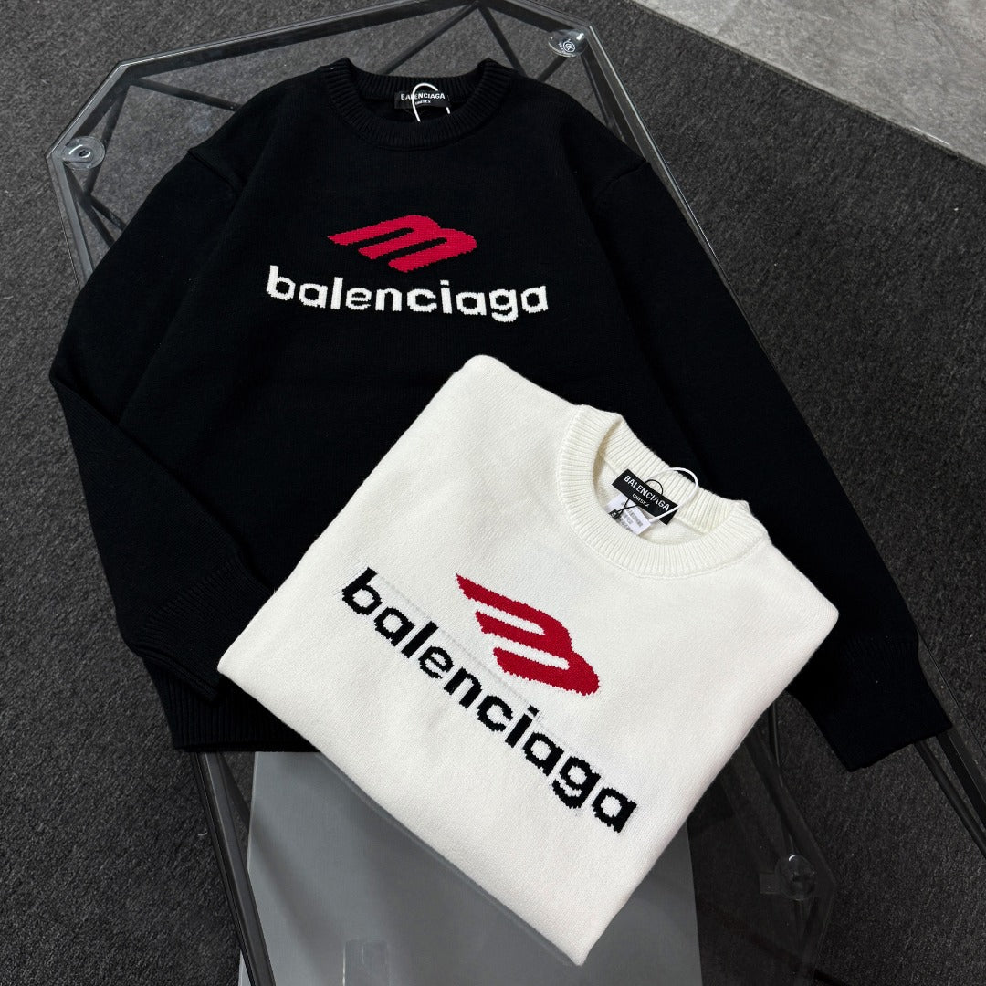 Unisex Jacquard Wool Sweater – Oversized Fit