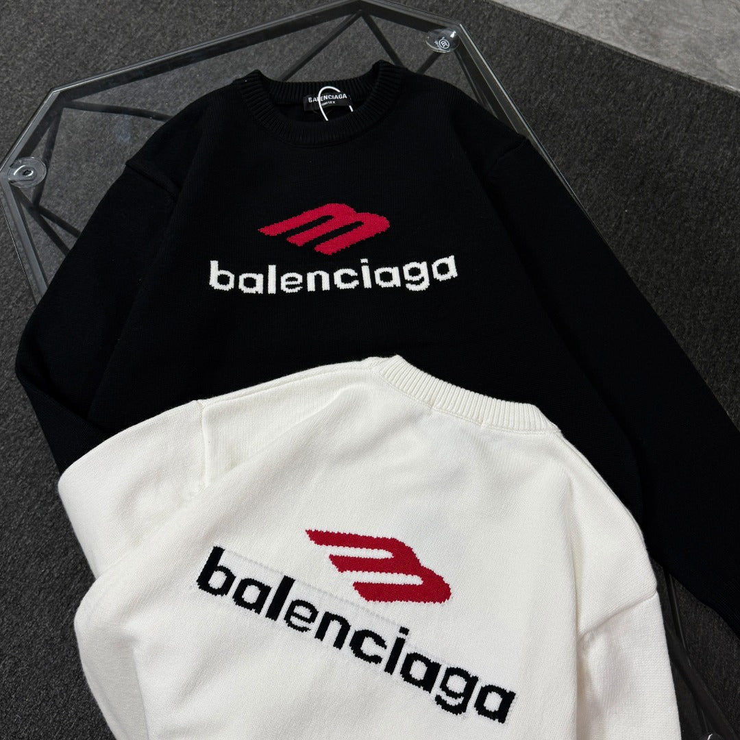 Unisex Jacquard Wool Sweater – Oversized Fit