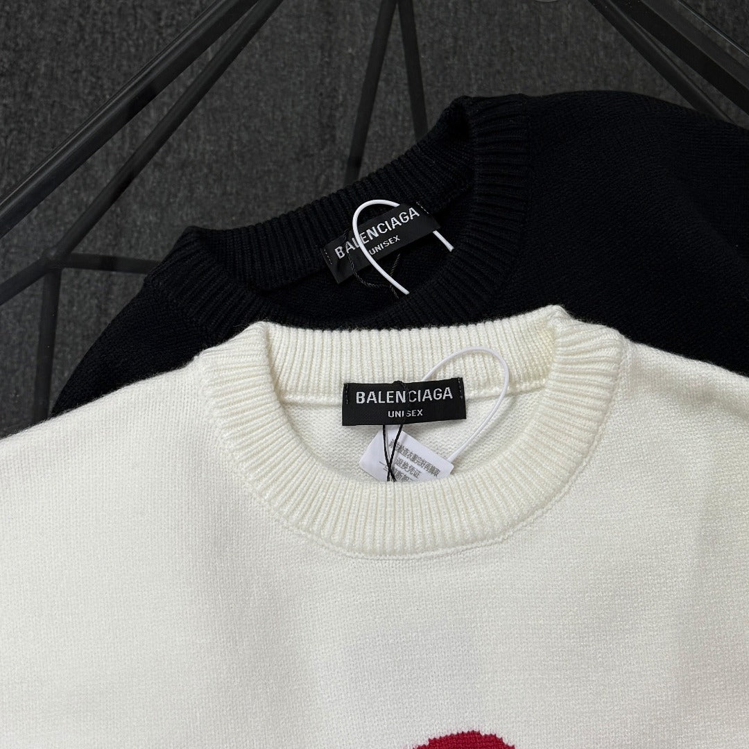 Unisex Jacquard Wool Sweater – Oversized Fit