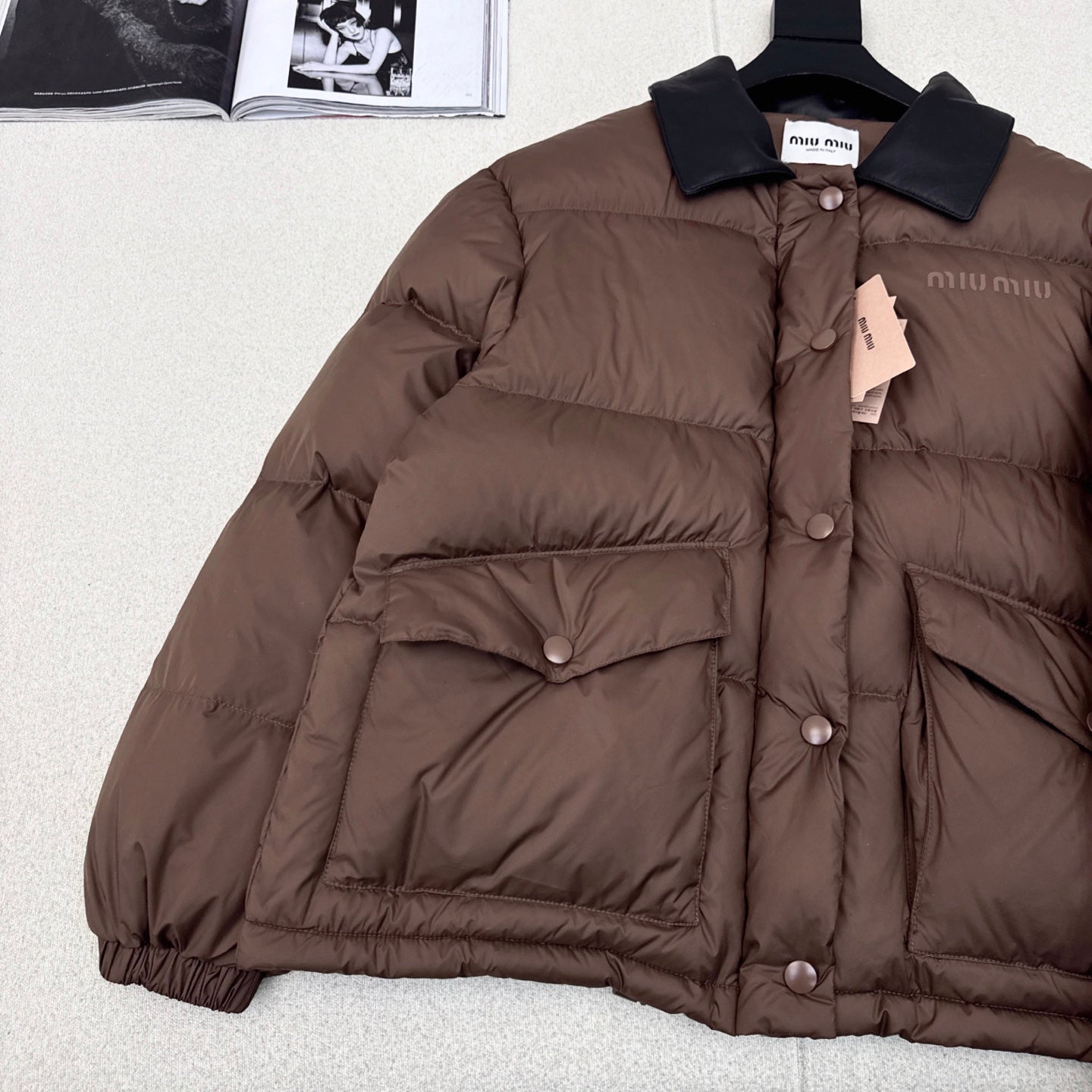 Quilted Contrast Collar Down Jacket