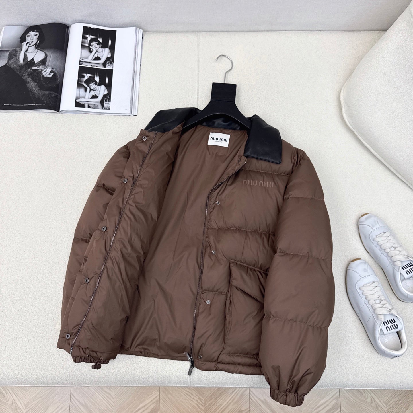 Quilted Contrast Collar Down Jacket