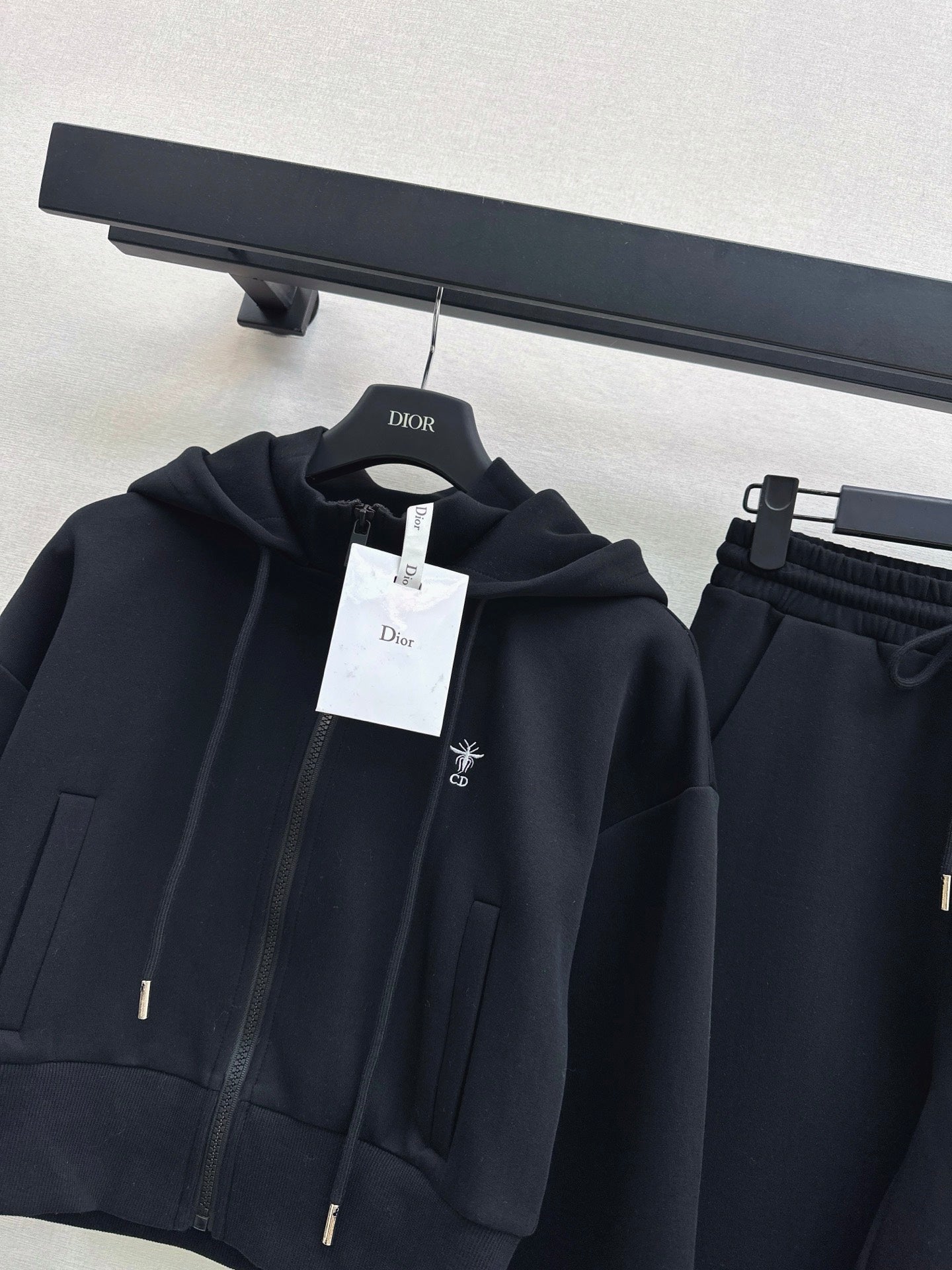 D Cropped Hooded Jacket & Elastic Waist Casual Pants Set