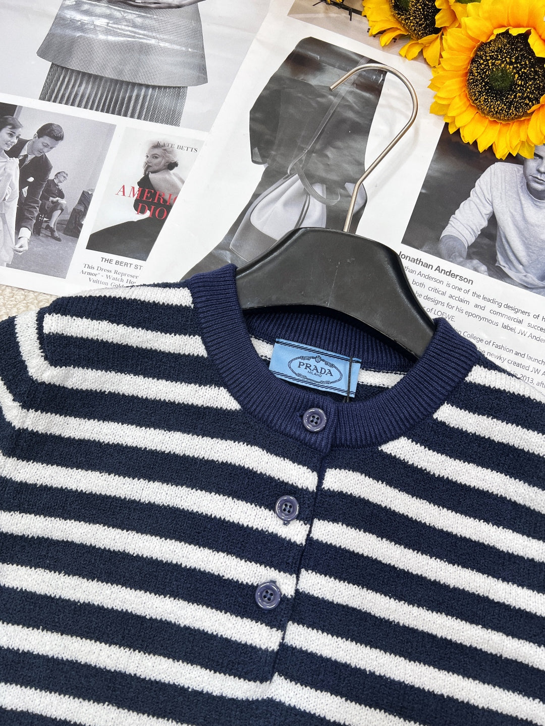 Soft &  Chic Striped Knit Polo T-Shirt