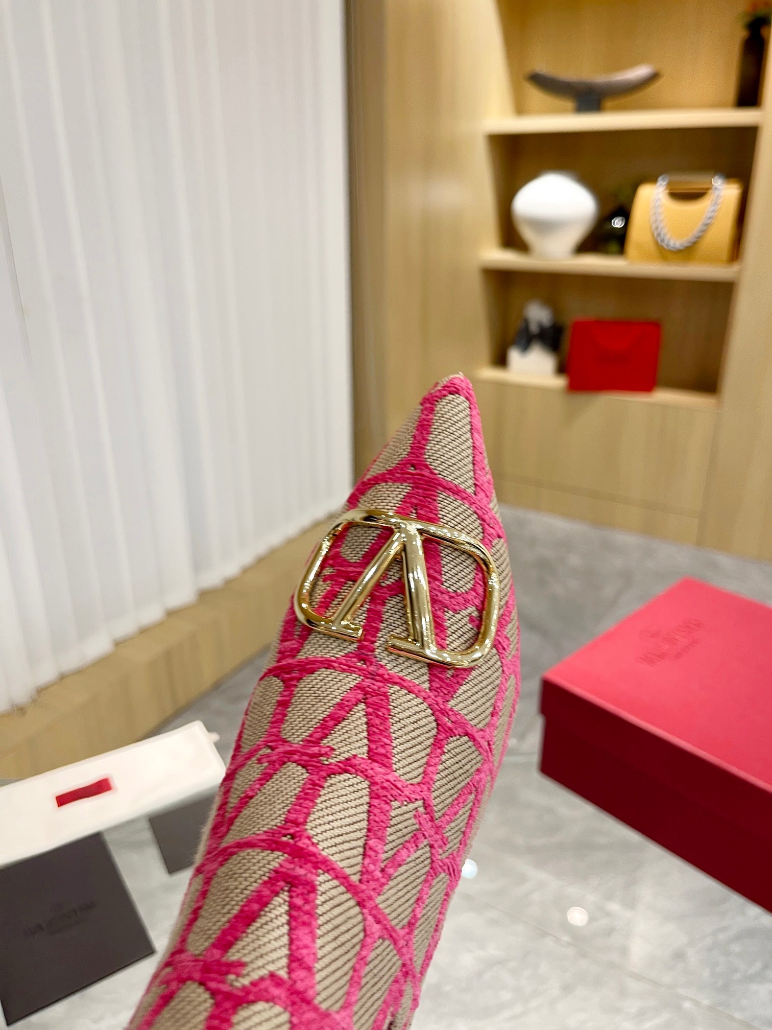 Elegant Printed Fabric Fashion Boots — Gold Buckle Edition