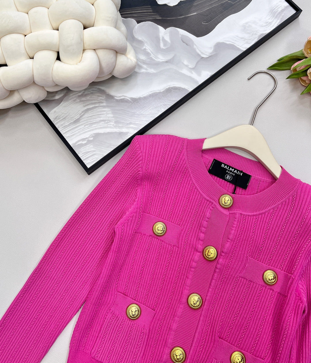 BLMN Luxury Knit Cardigan – Gold Button Edition