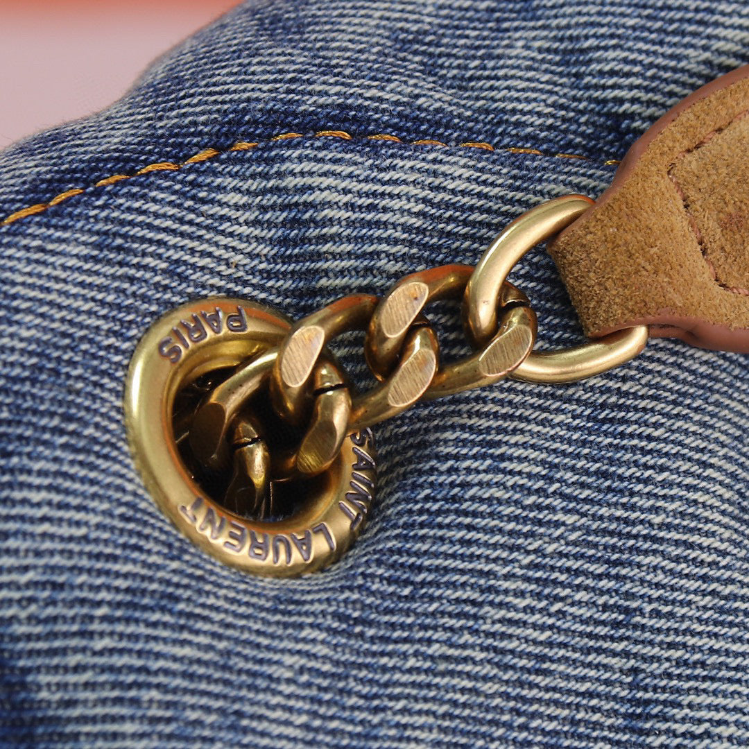 YS Loulou Puffer Denim Cloud Bag