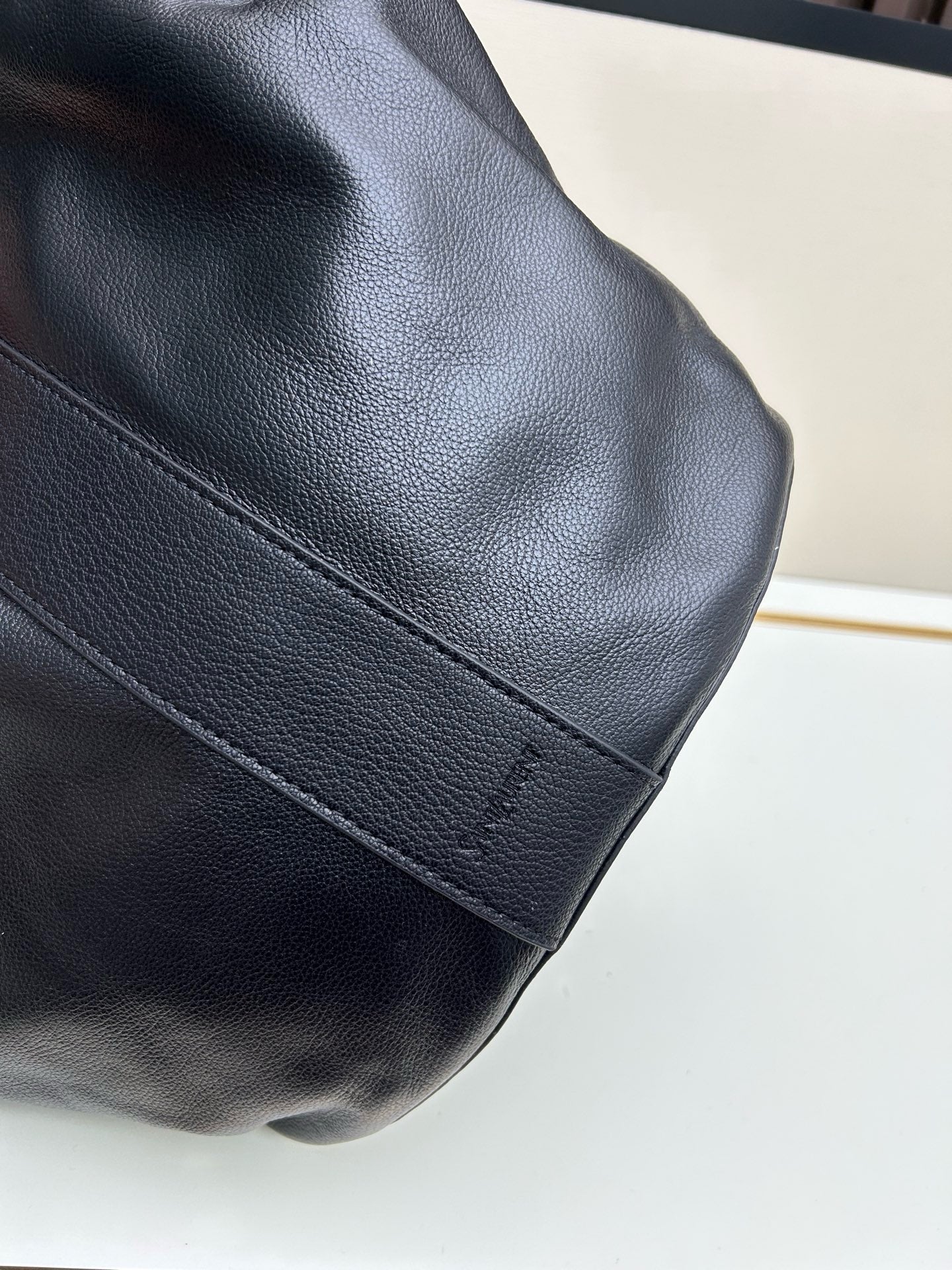 Y Soft-Grain Leather Tote Bucket Bag