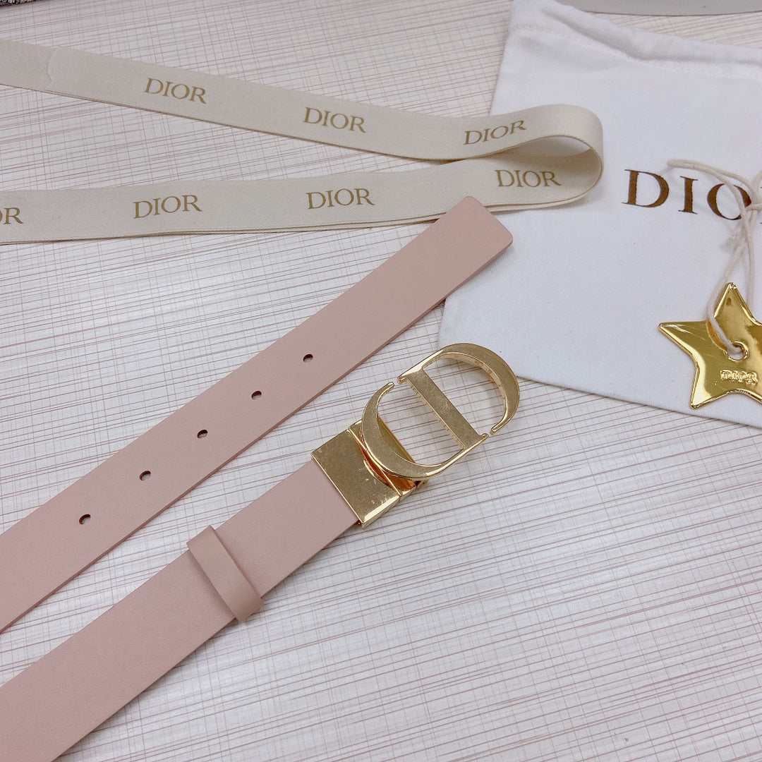 3.0cm Reversible Calfskin Leather Belt – Rotating Metal Buckle