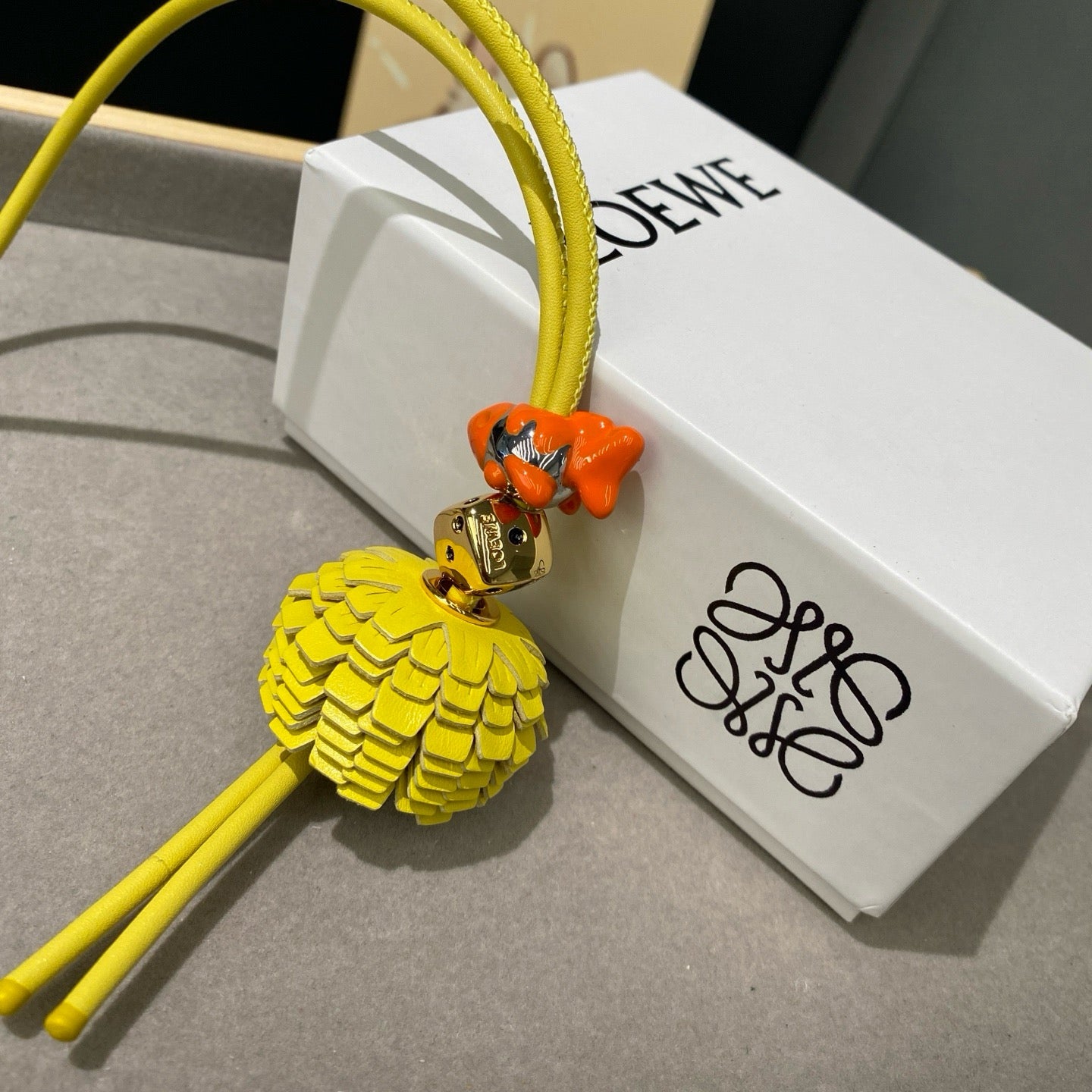 Beaded Leather Goldfish Charm 🐟