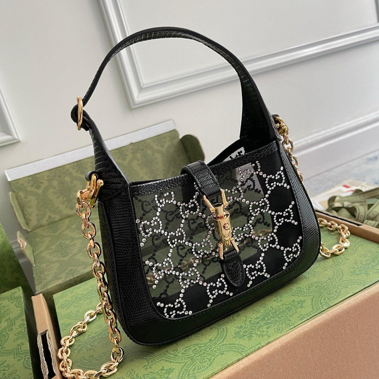 G Luxurious Lizard Pattern Bag