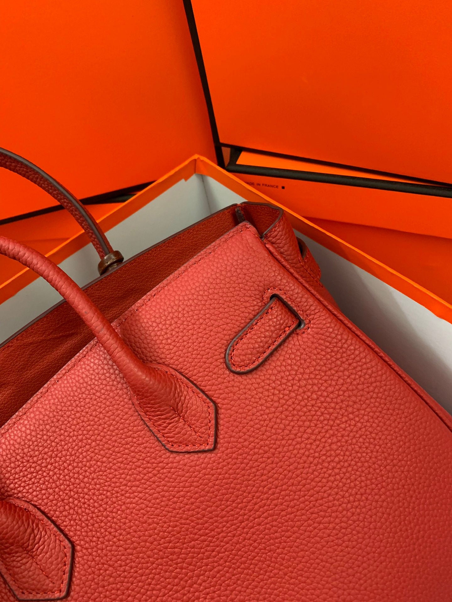 Birkin Platinum Color-Blocked Women's Bag from the Exclusive TOGO Series