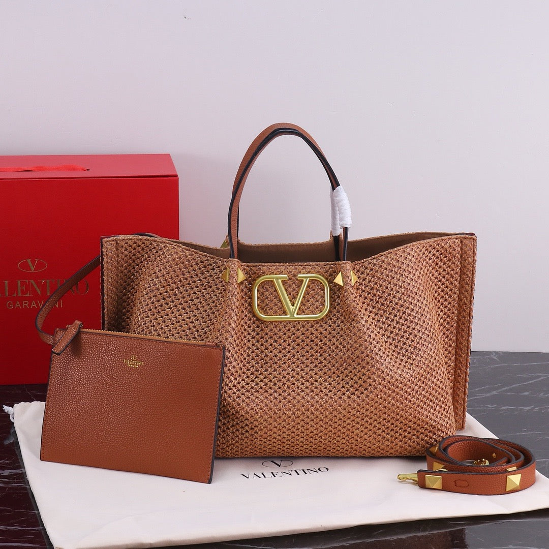 Handwoven Studded Tote Bag