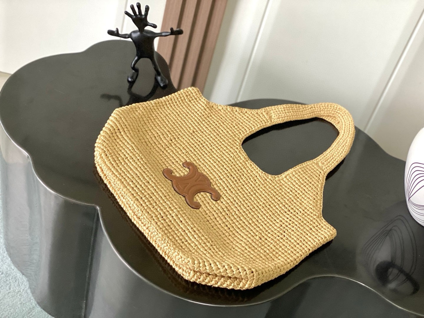 Summer Luxe Raffia Tote with Leather Accents (Premium Quality )