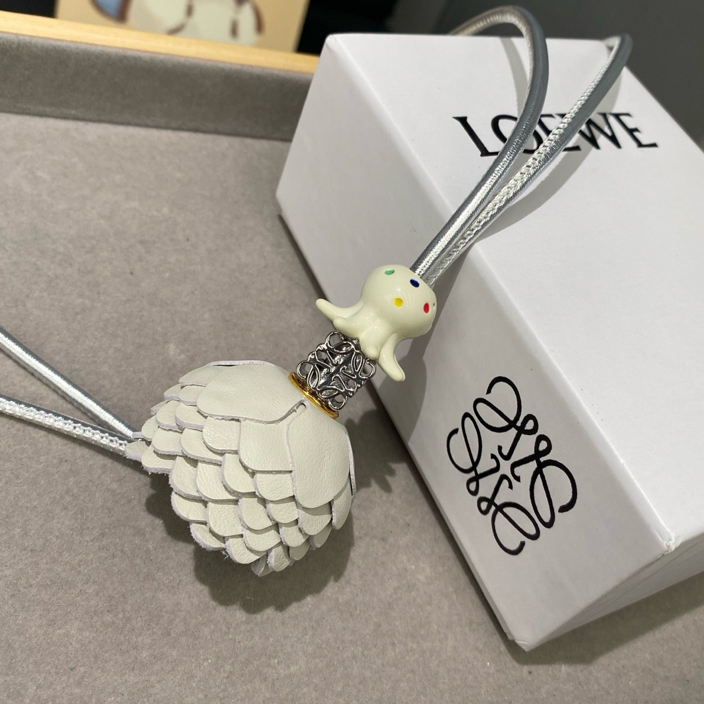 Beaded Leather Goldfish Charm 🐟