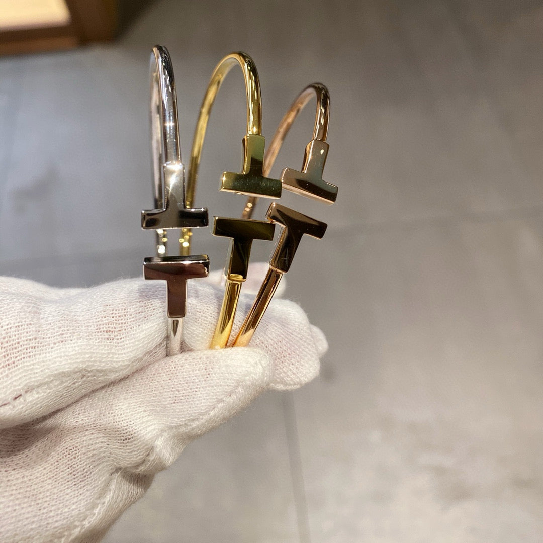 T-Brand Double T Open Cuff Bracelet