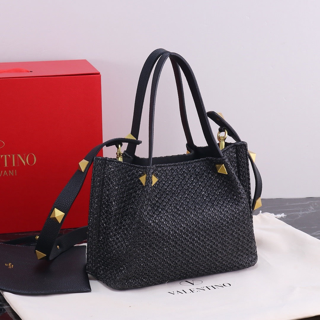 Handwoven Studded Tote Bag