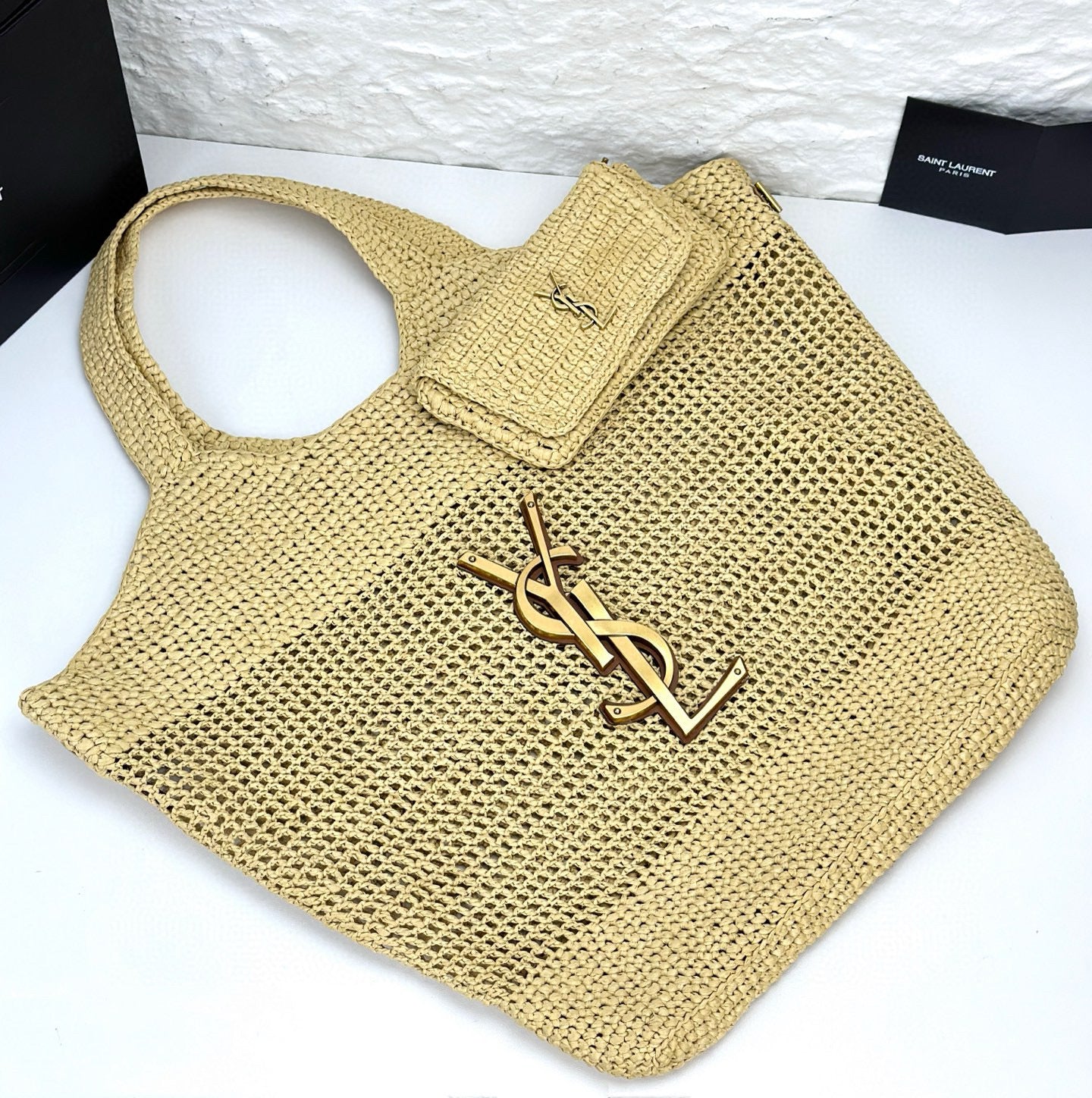 ICARE Natural Raffia Large Handwoven Tote Bag (High quality )