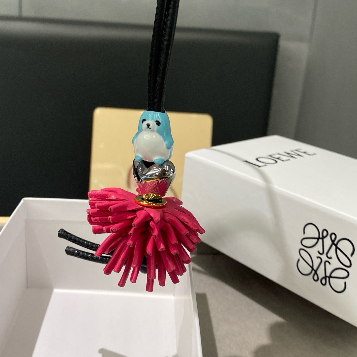 Beaded Leather Goldfish Charm 🐟