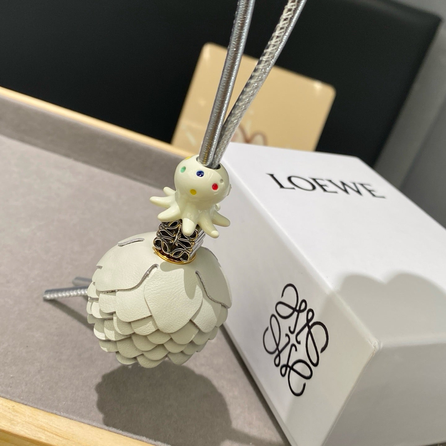 Beaded Leather Goldfish Charm 🐟