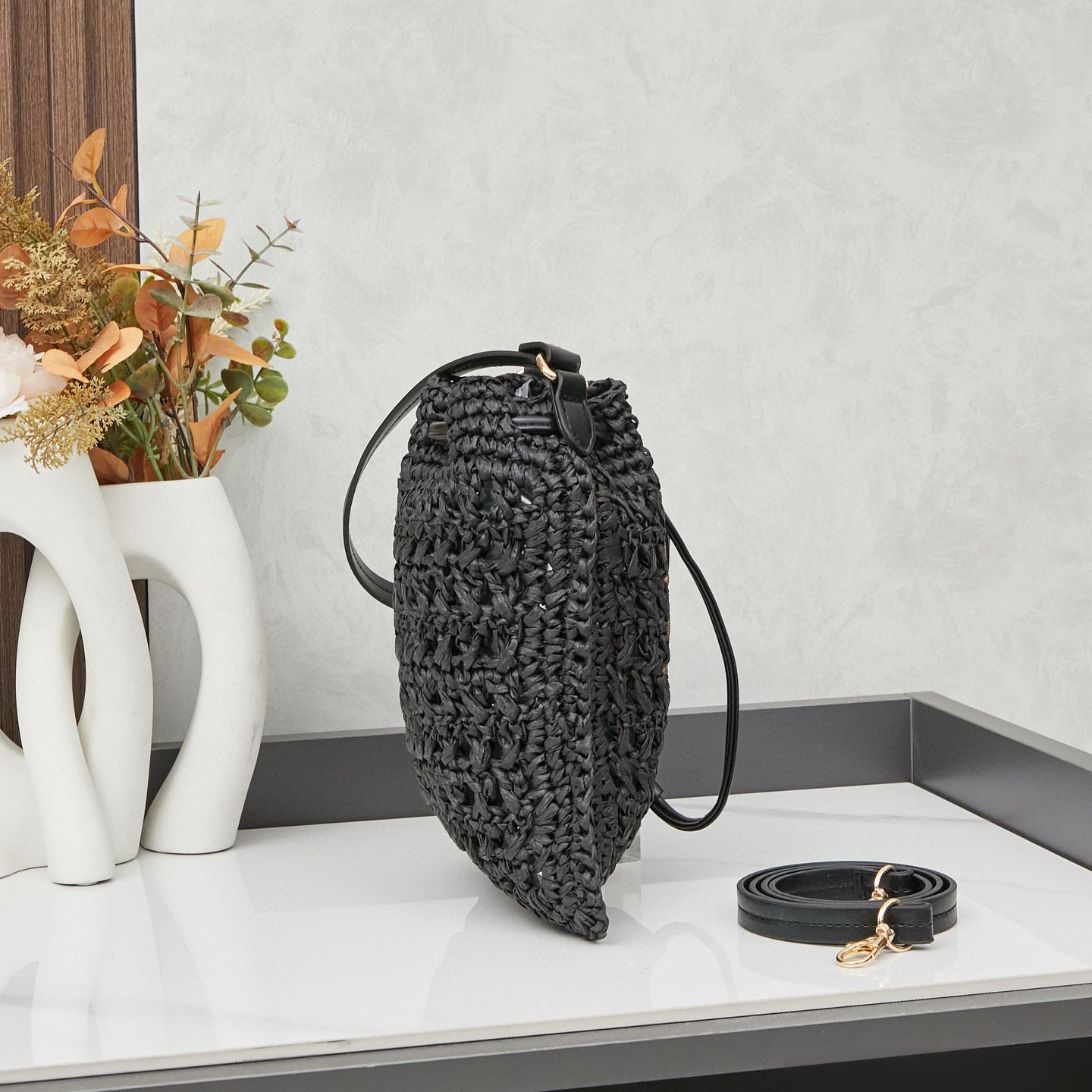 M. M Woven Bucket Bag