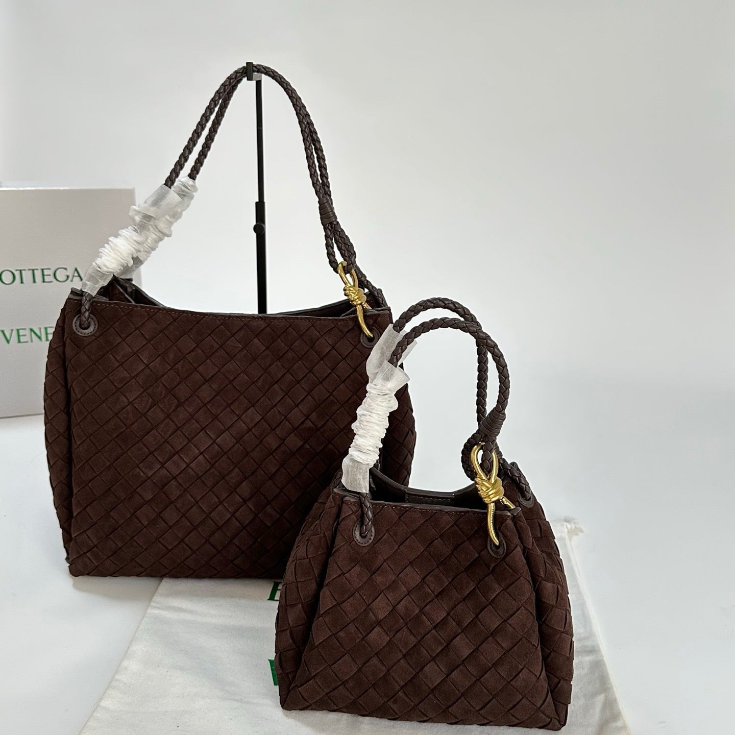 Soft Suede Parachute-Style Woven Bag