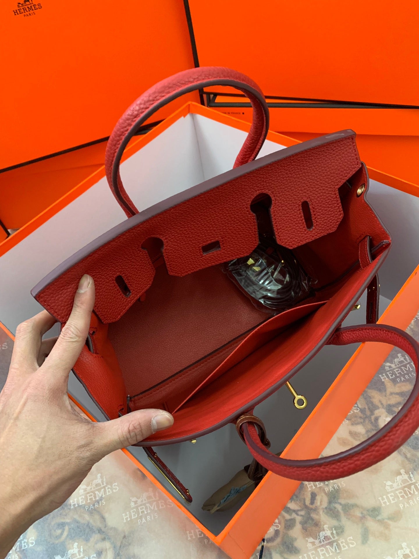 Birkin Platinum Color-Blocked Women's Bag from the Exclusive TOGO Series