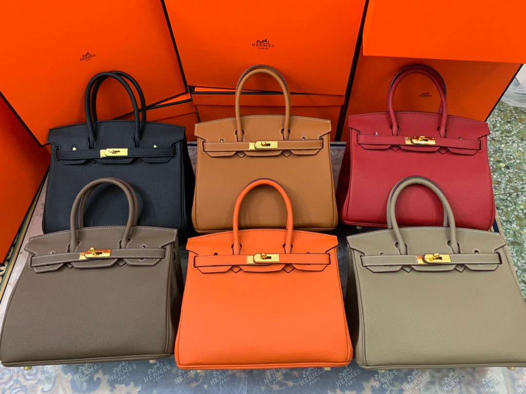 Birkin Platinum Color-Blocked Women's Bag from the Exclusive TOGO Series