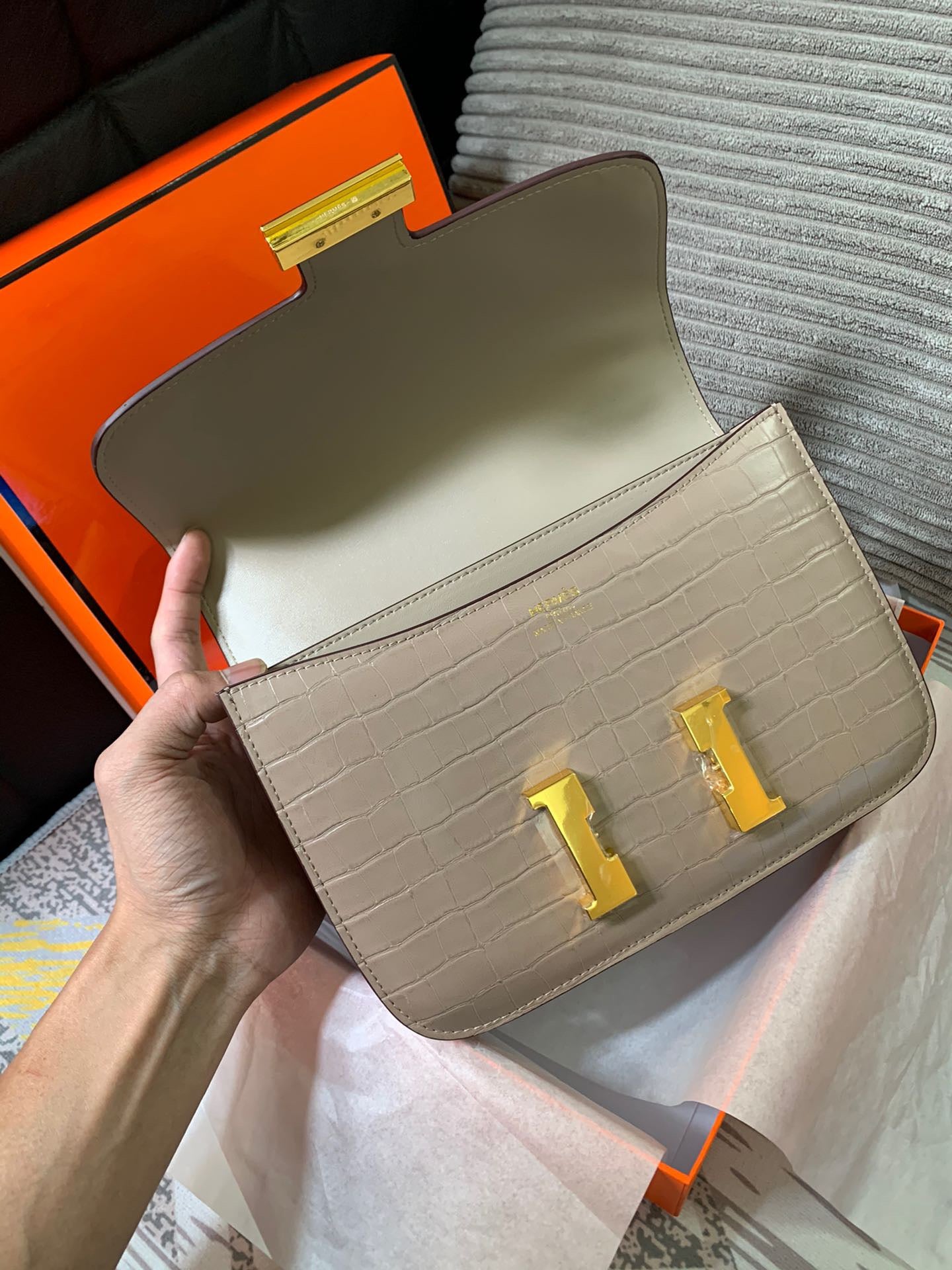 Crocodile-Patterned Bag from the Constance Collection