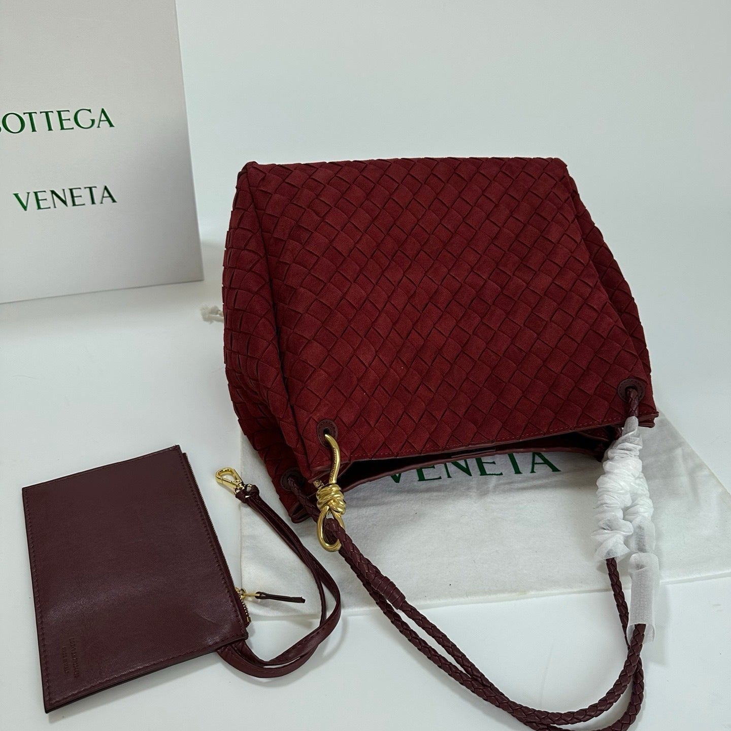 Soft Suede Parachute-Style Woven Bag